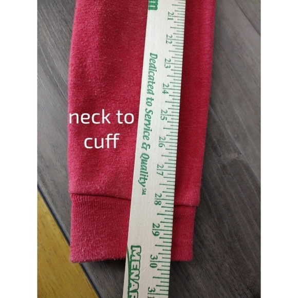 Easy Wear red distressed sweatshirt with ship/kraken sea scene - Picture 12 of 12